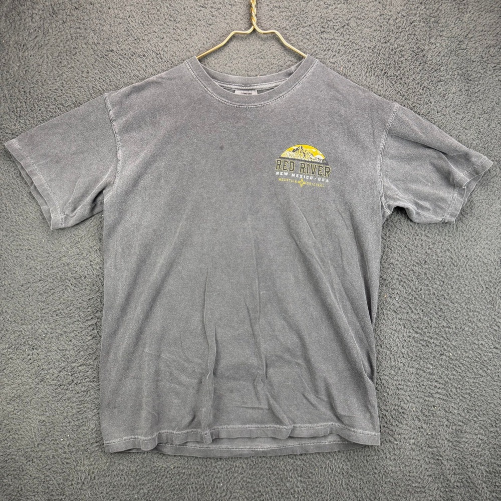 Comfort Colors Red River New Mexico Wheeler Peak Graphic T-Shirt Gray Men Medium